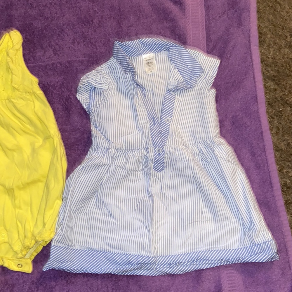 3 BABY GIRL ROMPERS 1 BABY GIRL DRESS - Picture 5 of 5